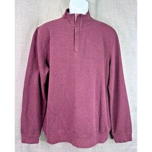 Jos. A. Bank Long Sleeve Cotton Blend Sweater 1/4 Zip Men's  Size XL Burgundy